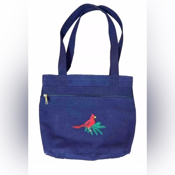 Vintage Kittery Trading Post My Maine Bag Embroidered Cardinal Bag Deadstock - Picture 1 of 9